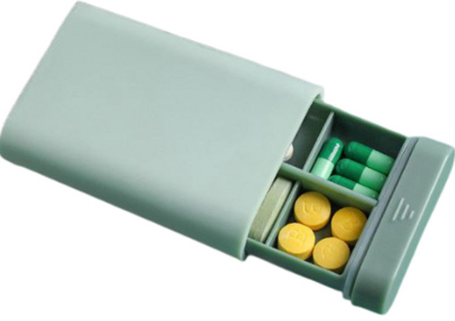 12라운드 휴대용 알약케이스, 그린, 1개