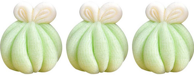 레인보우 플라워 럭셔리 샤워볼 토끼, 그린, 1개입, 3개