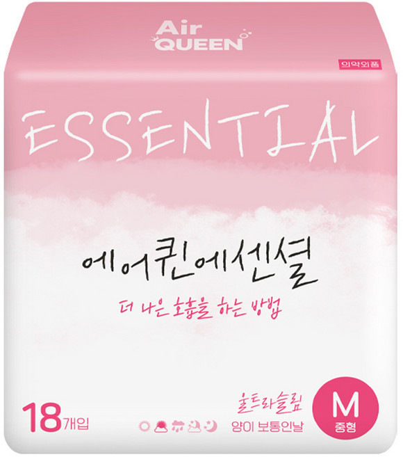 에어퀸 에센셜 울트라슬림, 중형, 18개입, 1개