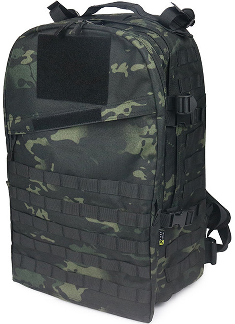 FIKER TACTICAL Ver3 4日用戰術背包 45L 含防水罩, 多地形迷彩黑