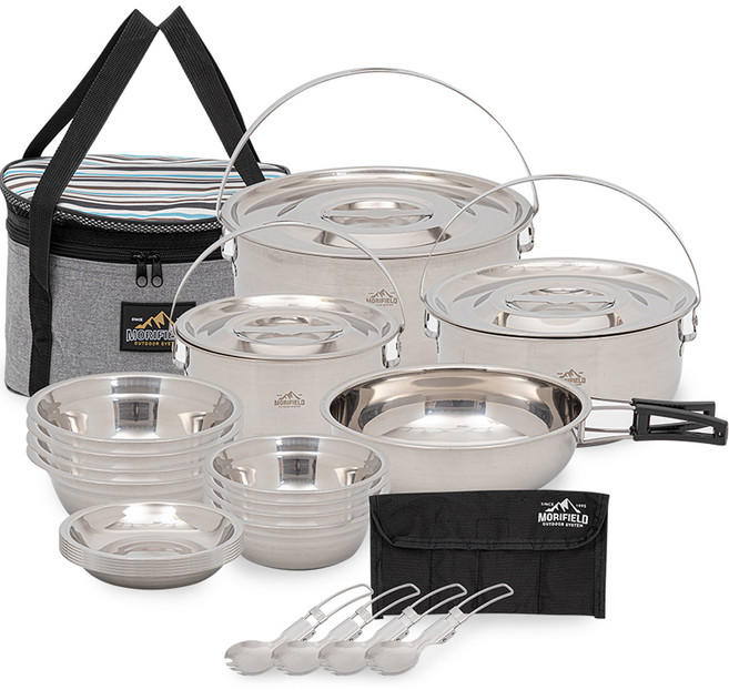 모리필드 인덕션 캠핑 코펠 26p 세트, 혼합색상, 1세트