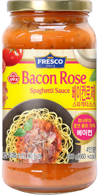 프레스코 베이컨로제 스파게티 소스, 600g, 1개