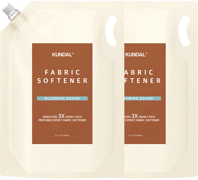 쿤달 초고농축 섬유유연제 블루밍도손향 리필, 2.7L, 2개