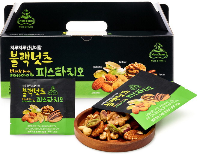 넛츠팜 블랙넛츠 피스타치오 믹스넛, 625g, 1개