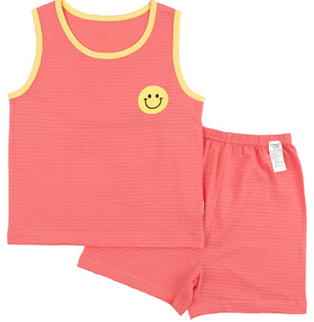메이키즈 아동용 코랄 스마일 민소매 쟈가드 상의 + 팬츠 세트