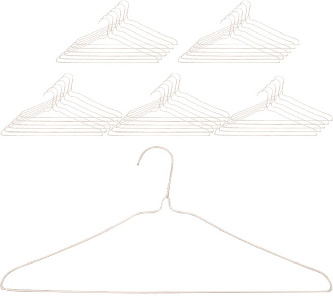굵은 세탁소 옷걸이, 백색, 40개