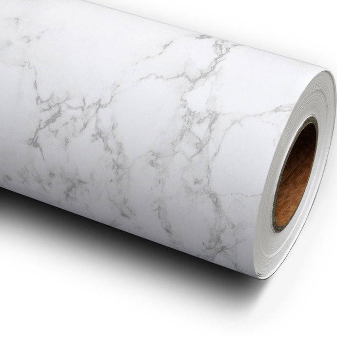 데코리아 접착식 대리석 방염필름 MARBLE 153, 파스텔 화이트 무광