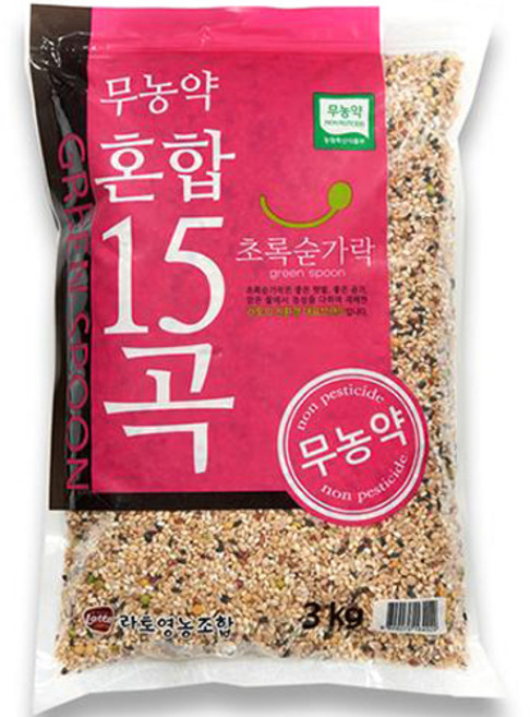 초록숟가락 무농약 혼합15곡, 3kg, 1개