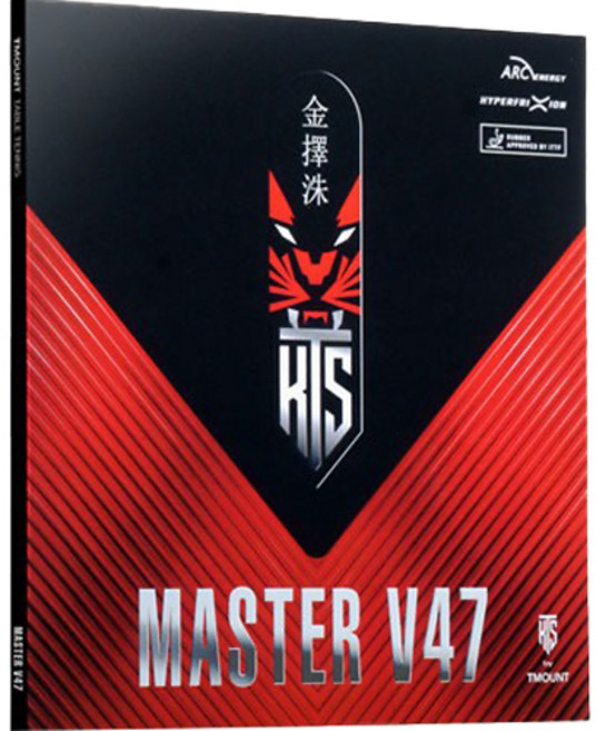 티마운트 마스터 브이47 하이텐션 핌플인 탁구 러버, 흑색, 1개