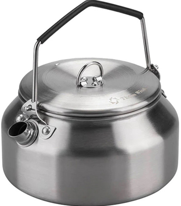 ThousWinds 캠핑 스테인리스 주전자 1L + 보관백 세트, 실버, 1세트