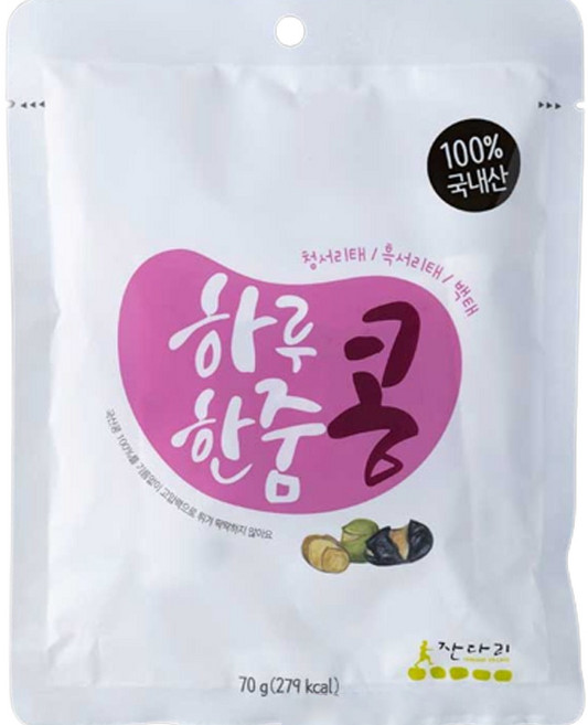 잔다리 하루한줌 볶음콩 영양 간식 5p, 70g, 1개