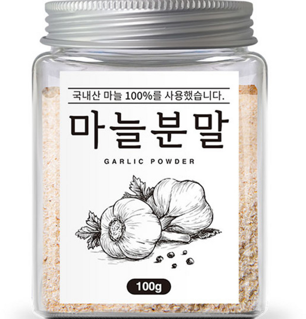마늘 분말, 1개, 100g