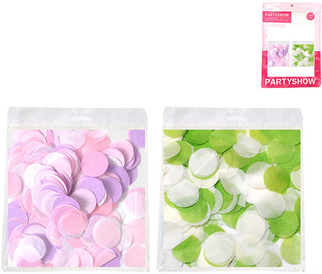 파티쇼 대용량 종이 컨페티 원형 200g x 2종 세트 2.5cm, 러블리패턴, 그린패턴, 1세트