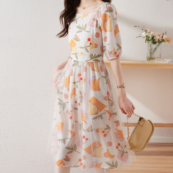 Paperments Melity 方領夏季連身裙 04777, 花朵