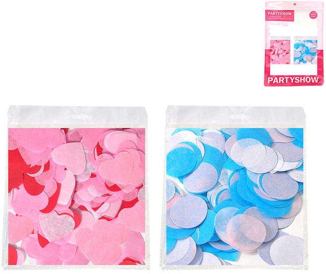 파티쇼 대용량 종이 컨페티 원형 2.5cm 200g + 하트 2.5cm 200g 세트, 베이비패턴(원형), 혼합색상(하트), 1세트