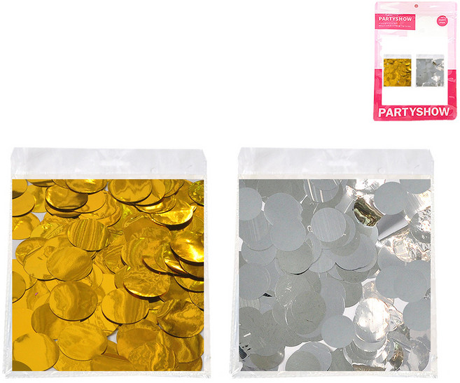 파티쇼 대용량 은박 컨페티 원형 200g x 2종 세트 2.5cm, 골드, 실버, 1세트