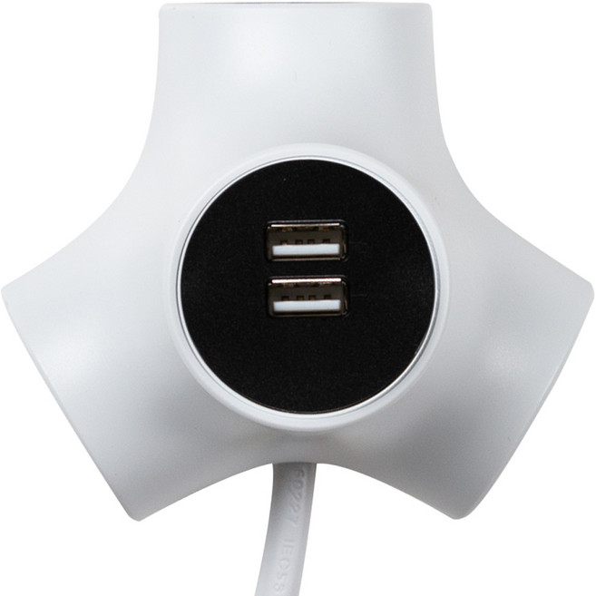 파워존 테트라포드 USB 익스텐디드 멀티탭 3구 PMS-GEE-03SU2, 1개, 3m, 화이트