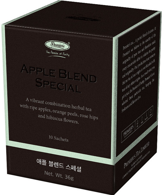 프리미어스티 애플 블렌드 스페셜 과일차, 10개입, 1개, 3.6g
