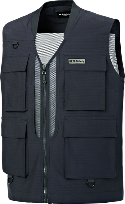 케이투세이프티 워크웨어 안전 조끼 VE-2603, NAVY, 1개