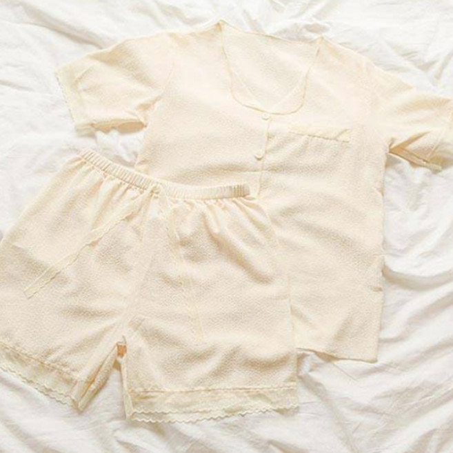 글램공감 여성용 샤샤 반팔 투피스 잠옷 상하의 세트