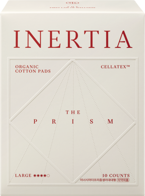 이너시아 더 프리즘 생리대 날개형, 대형, 10개입, 1개