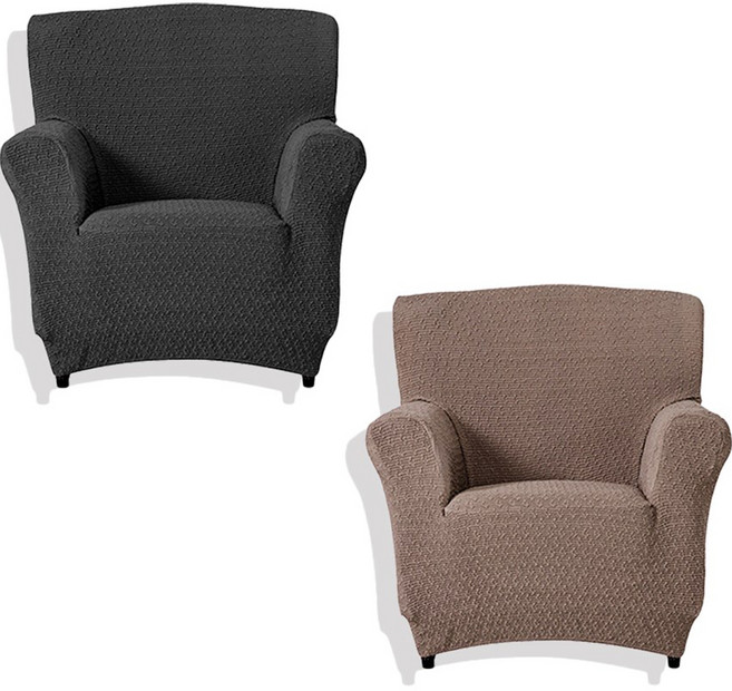 소파스킨스 마르틴 1인용 소파커버 2종 세트, 다크그레이, 밀크브라운, 1개