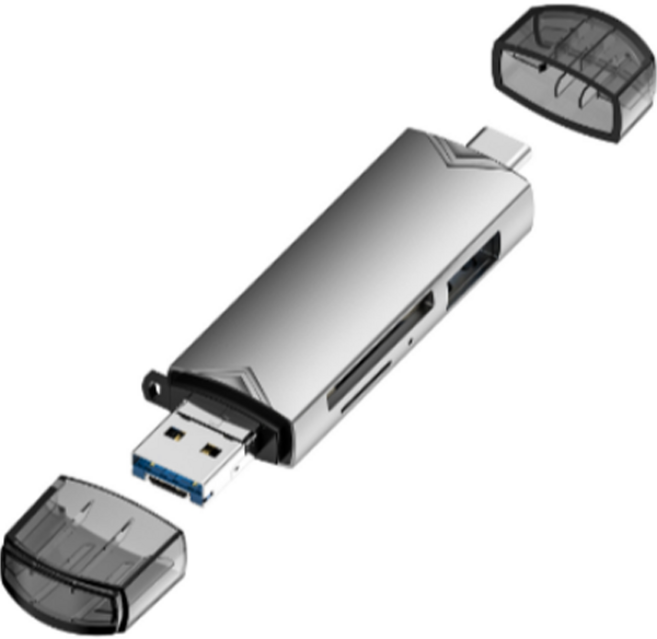 스타리움 OTG C타입 USB 3.0 멀티 카드 리더기, 88mm, 그레이, 1개