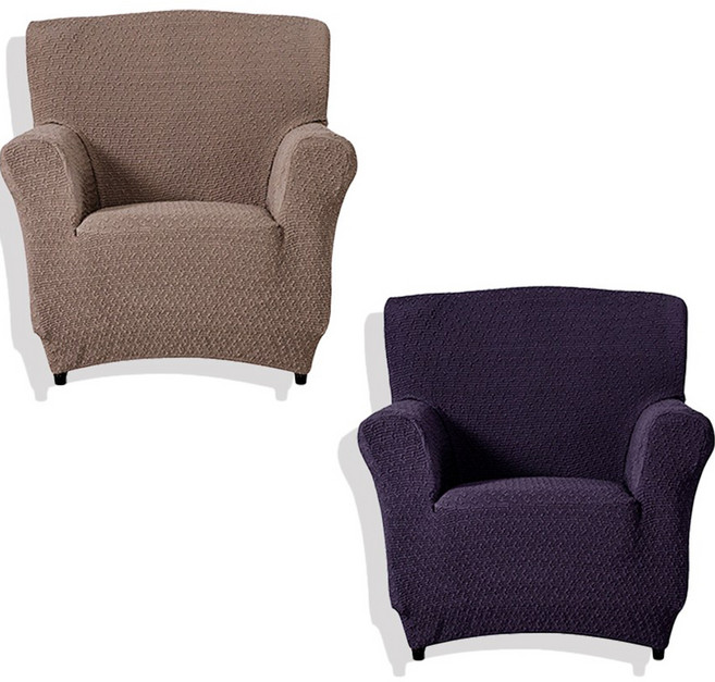 소파스킨스 마르틴 1인용 소파커버 2종 세트, 밀크브라운, 바이올렛, 2개