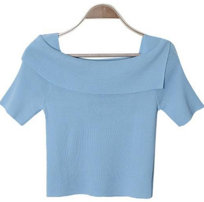린다샵 여성용 훅짜나 무지 니트 반팔 오프숄더 cpnt4499k34