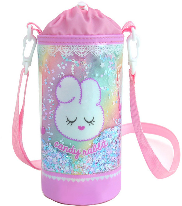 구디스 마카롱 보온보냉 물병 파우치 크로스백, 핑크오로라, 1개