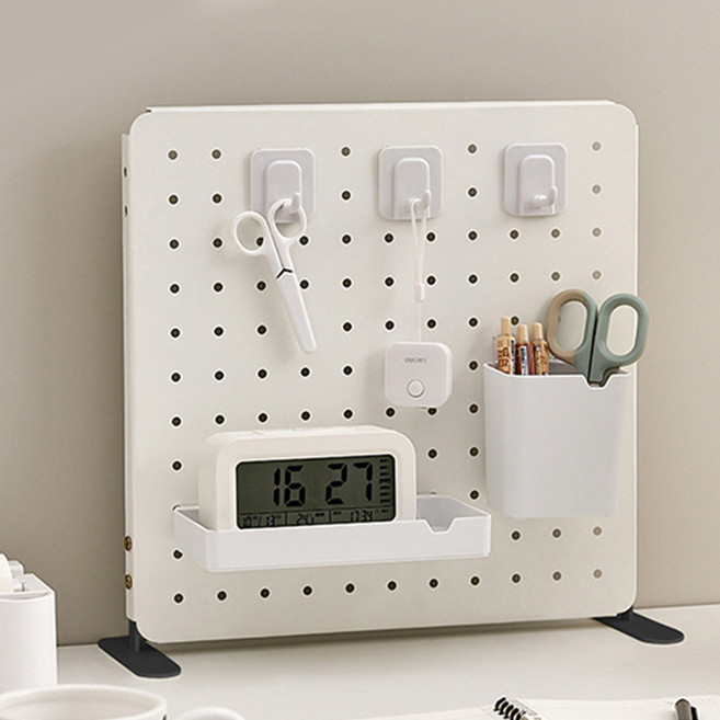 라이프스윗 스탠드 철제 원형 타공판 책상 정리 선반 기본형 36 x 36 cm, 1개, 화이트