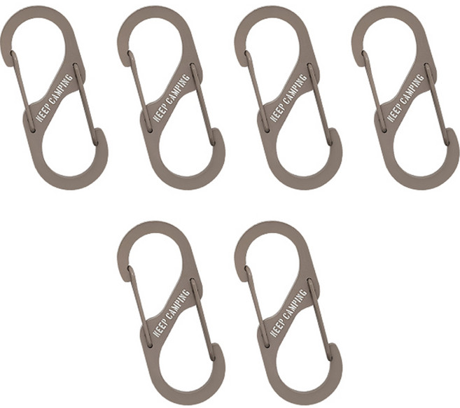 KEEP CAMPING S型字樣登山扣, 沙色