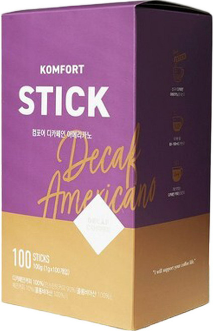 컴포어 디카페인 아메리카노 스틱커피, 1g, 100개입, 1개