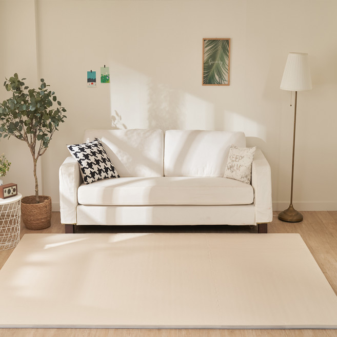 롤베이비 셀프시공 PVC 퍼즐매트, 베이지, 2개