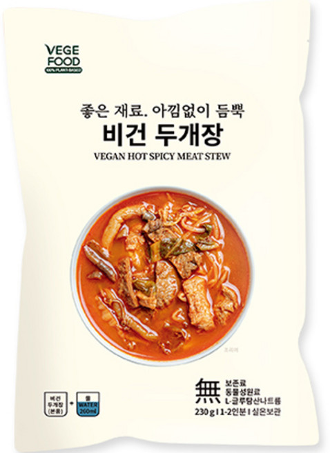 베지푸드 비건 두개장, 230g, 1개
