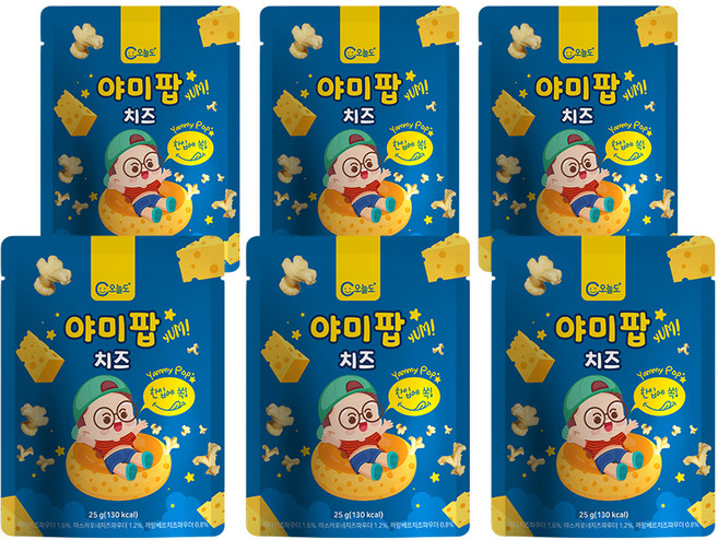 오늘도 아기과자 야미팝, 치즈, 25g, 6개