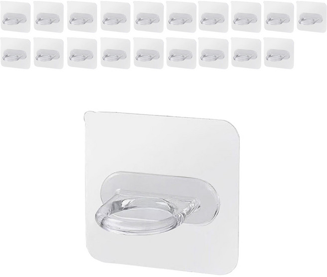 모나코올리브 무타공 다용도 용기 걸이, 투명, 20개