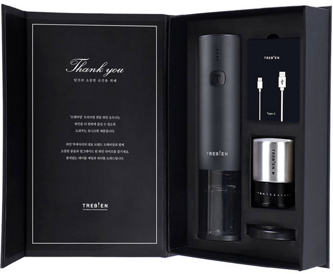 트레비앙 원터치 충전식 전동 와인오프너 T-3000, 1개