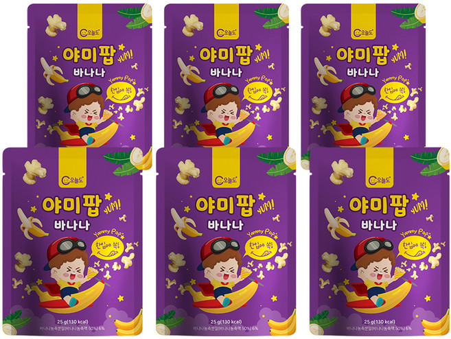 오늘도 아기과자 야미팝, 바나나, 25g, 6개