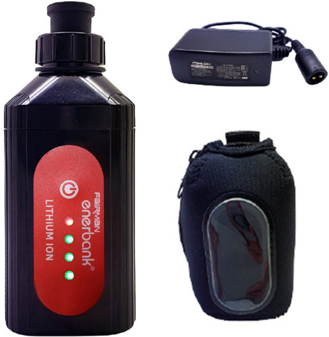 페어맨 삼성SDI 전동릴 리튬이온 충전 배터리팩 FSE3500 시마노 다이와용 배터리 + 파우치 + 충전기 세트, FMSS18650 35E-4S1PA, 혼합색상