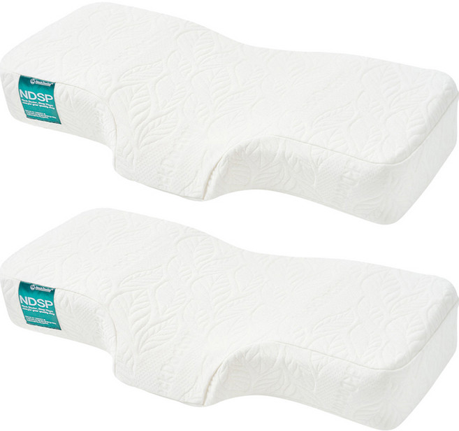 넥닥터 고밀도 메모리폼 기능성 경추베개, 화이트, 2개