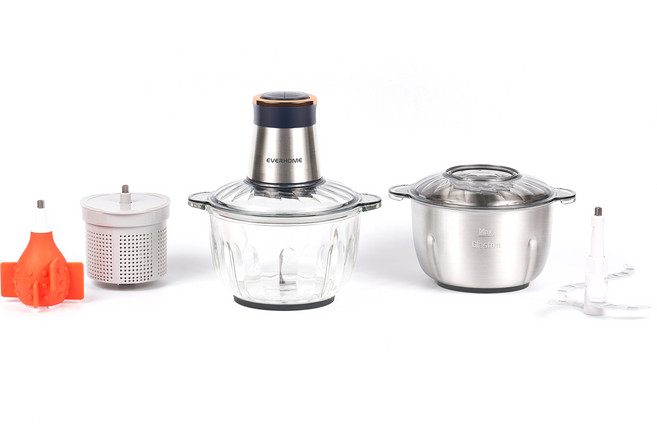 에버홈 글라스텐 만능 다지기 짤스윙 EV-MC9000-2 + 마늘박피기 세트, 혼합색상, 1세트