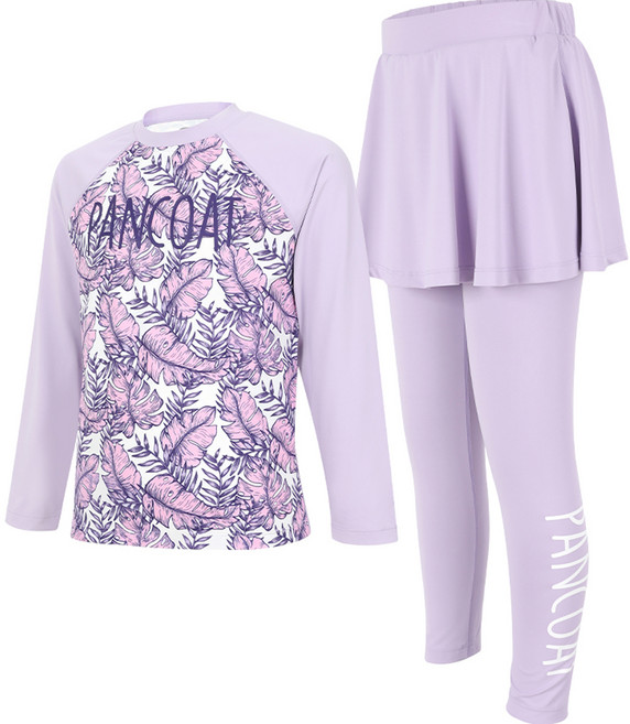 팬콧 여아용 초등학생 수영복 래쉬가드 상의 + 하의 세트 RKCO23BR20