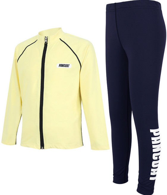 팬콧 아동용 초등학생 수영복 집업 래쉬가드 상의 + 하의 세트 RKCO23BR14