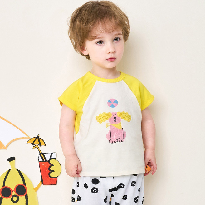 밀크마일 아동용 뉴퍼피 플레이 라그란 티셔츠