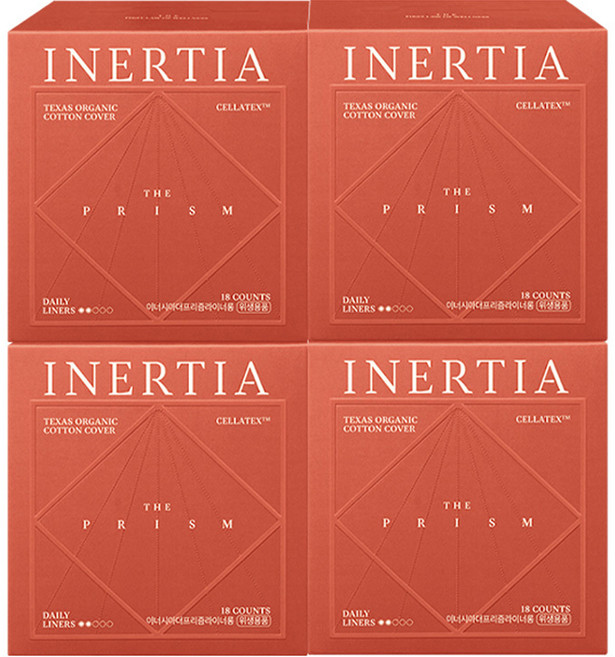 이너시아 더 프리즘 팬티라이너, 롱, 18개입, 4개