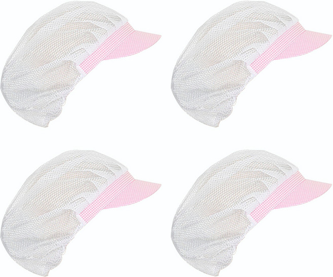 코어무역 업소용 전체망사 위생모자, 핑크, 4개