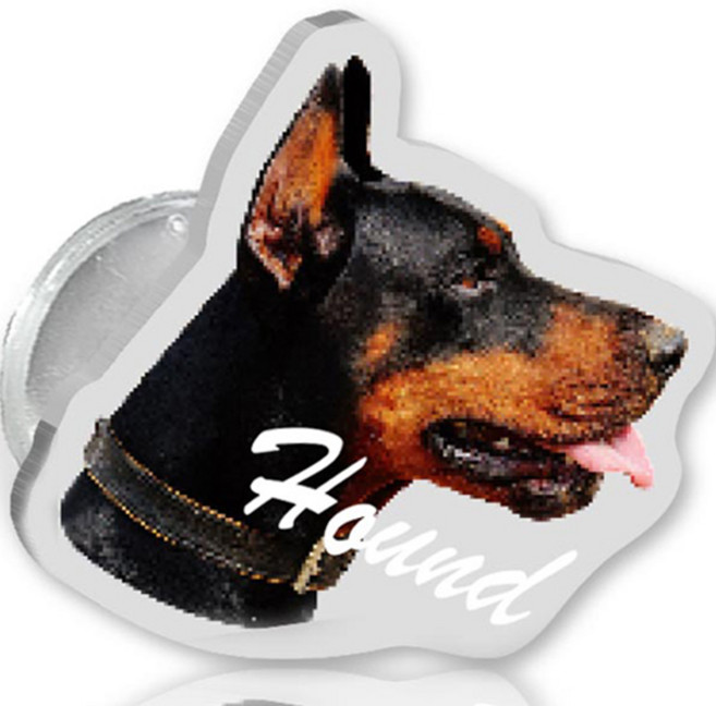 리지아니 리얼 애니멀 아크릴 휴대폰 핑거 톡, 하운드 독, 1개