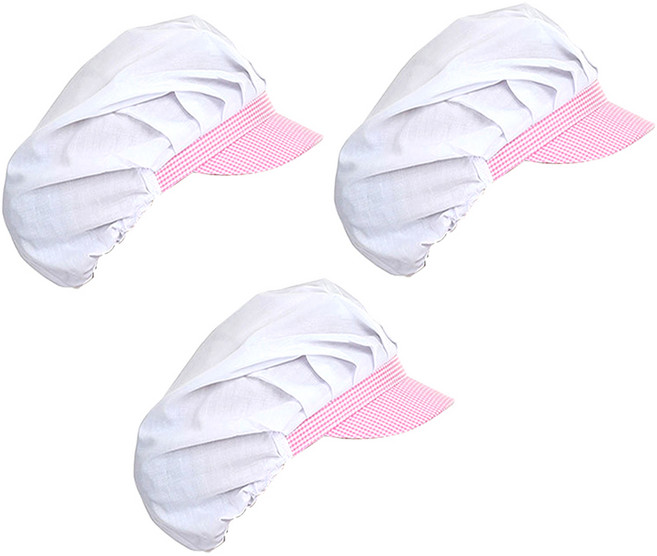 위생모자 전체원단, 핑크, 3개