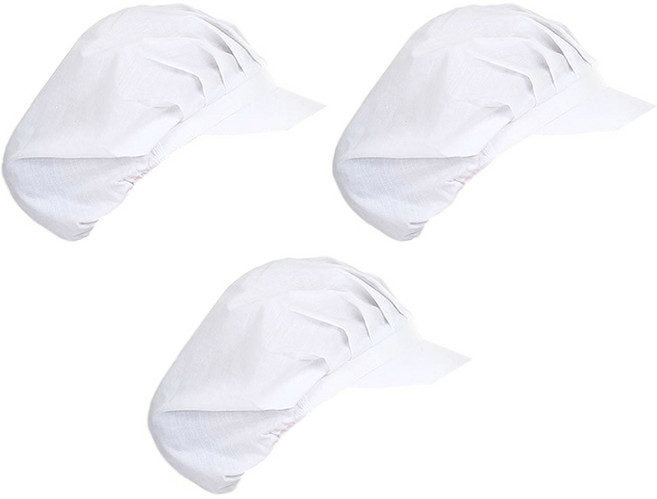 위생모자 전체원단, 화이트, 3개